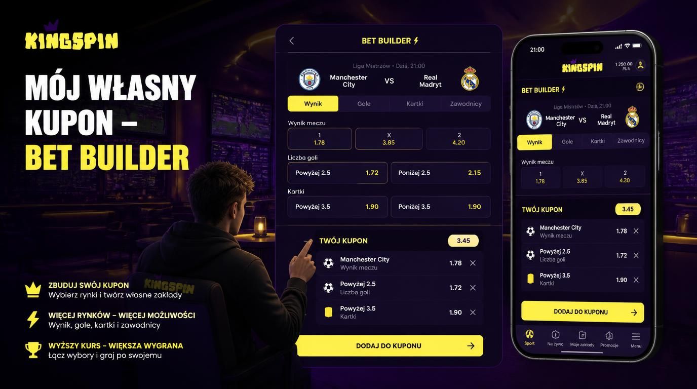 Interfejs Bet Builder – kupon z jednego meczu – styl Kingspin