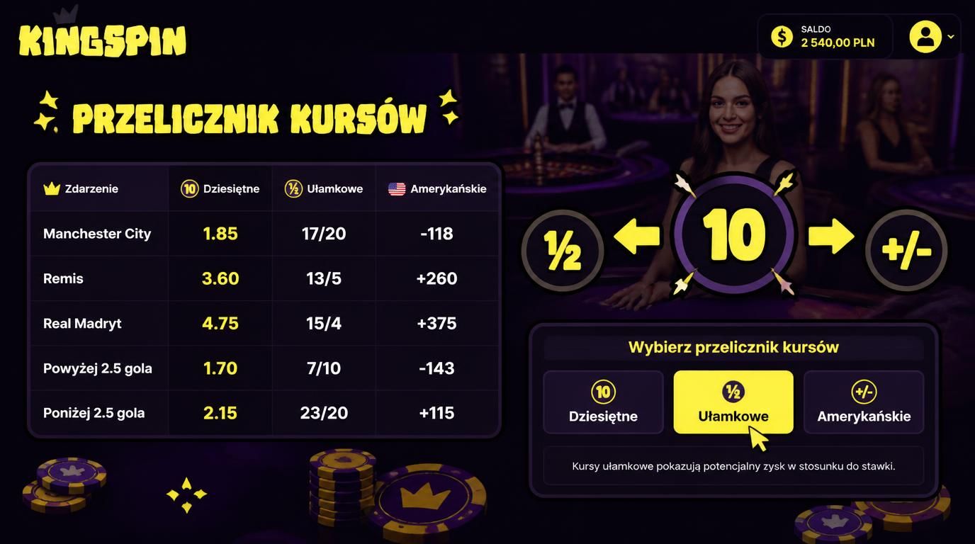 Tabela kursów – dziesiętne, ułamkowe, amerykańskie