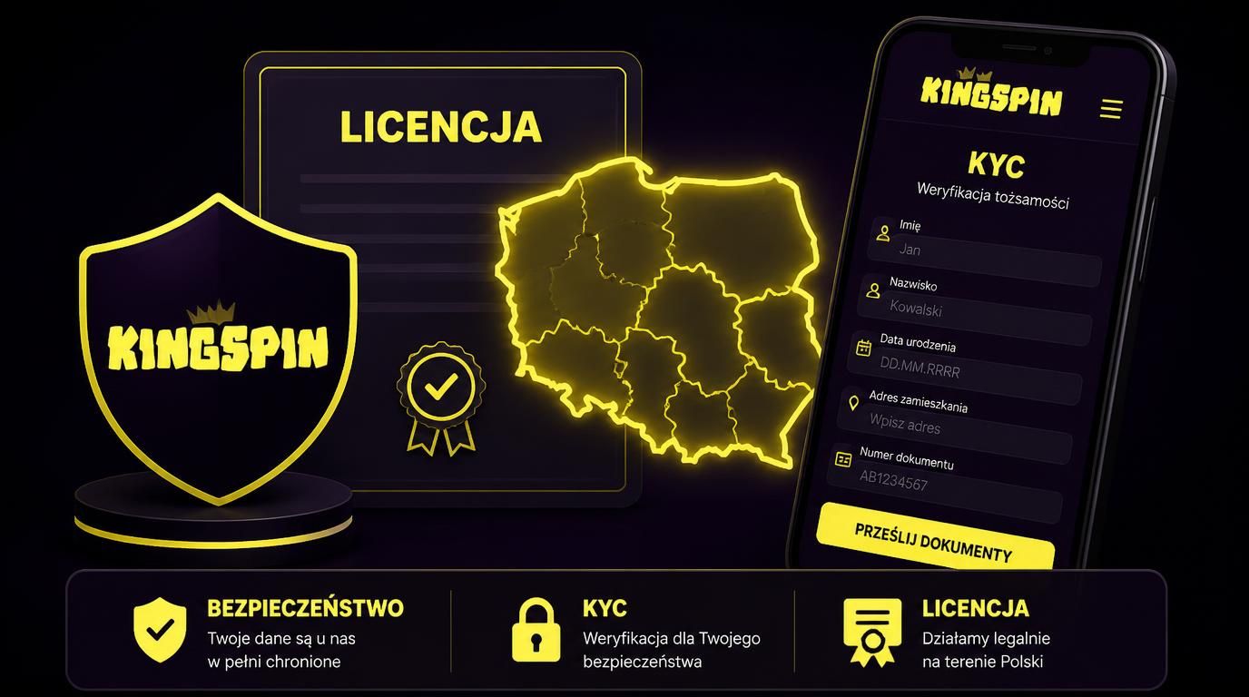 Licencjonowane &amp, regulowane King'spin w Polsce, KYC w aplikacji
